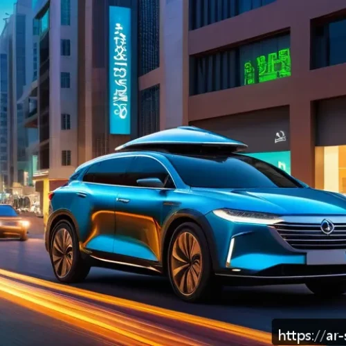 자율주행차의 사고 책임 문제 - A detailed futuristic urban scene in a Middle Eastern city at dusk, featuring a sleek fully autonomo...